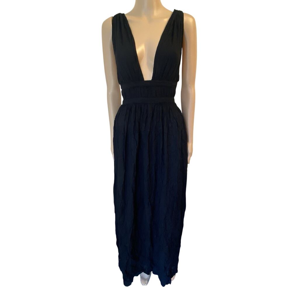 ASOS Swim CoverUp MaxiDress Black Lightweight Cut Out Sexy Feminine Beachy 4/S - Picture 3 of 8